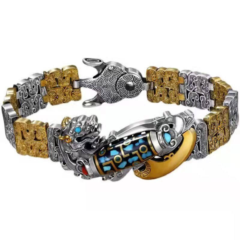 ting26-Rotatable Vintage Men's Bracelet