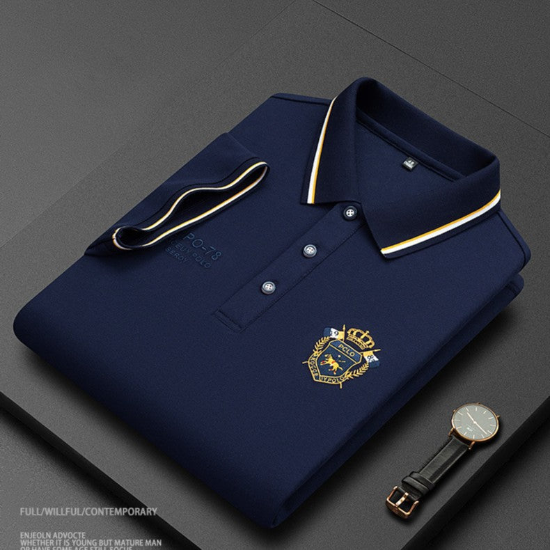 zd96-2025 Fashion casual solid color short-sleeved polo shirt