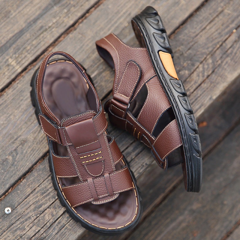 luu002-men's casual leather sandals