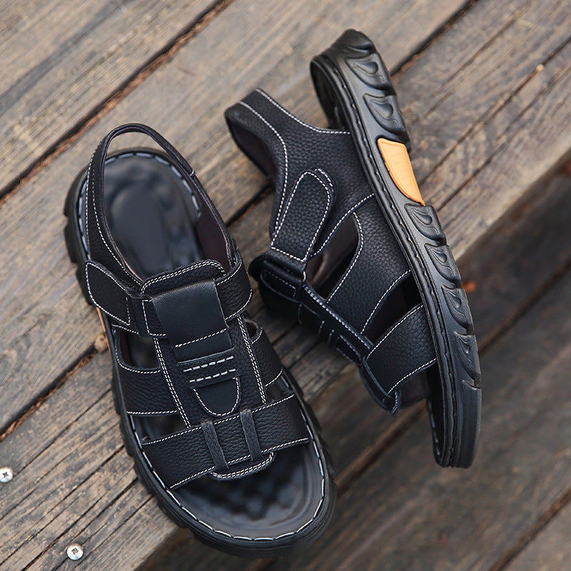 luu002-men's casual leather sandals