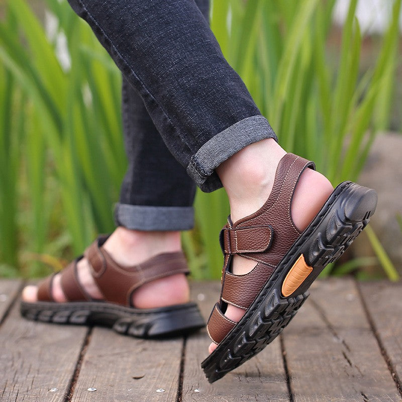 luu002-men's casual leather sandals