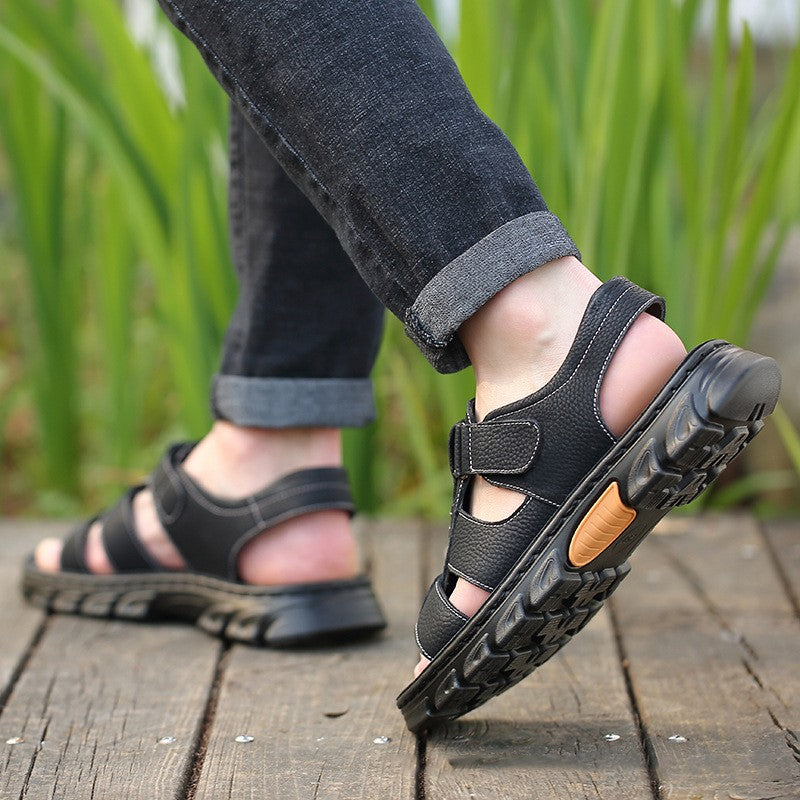 luu002-men's casual leather sandals