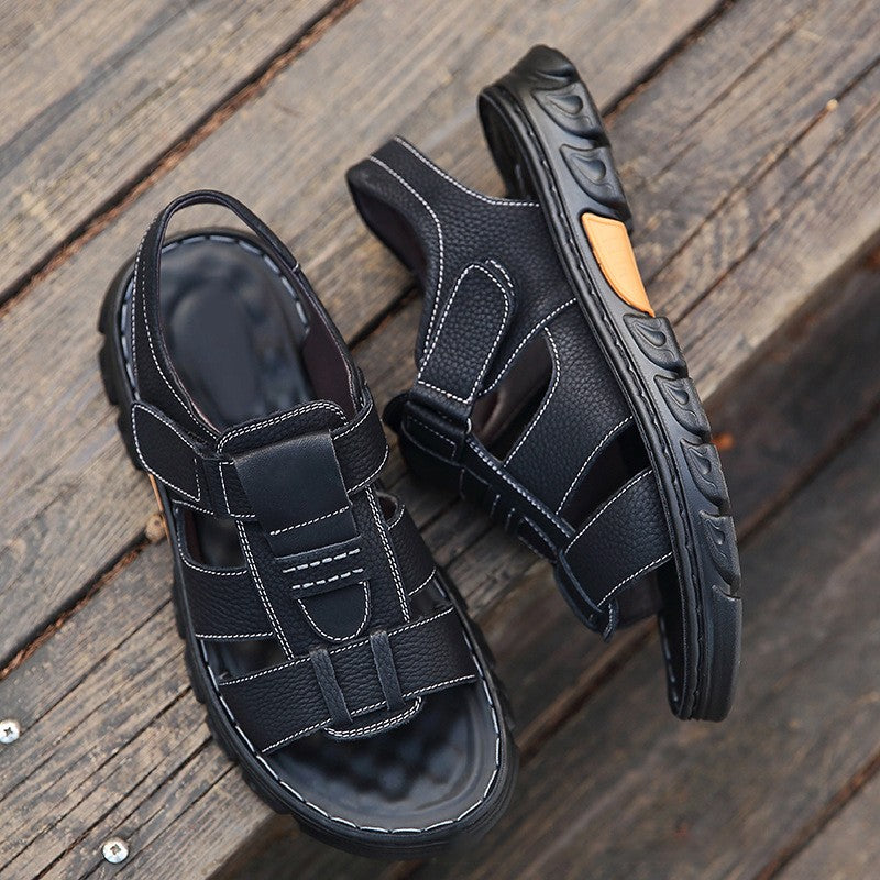 luu002-men's casual leather sandals