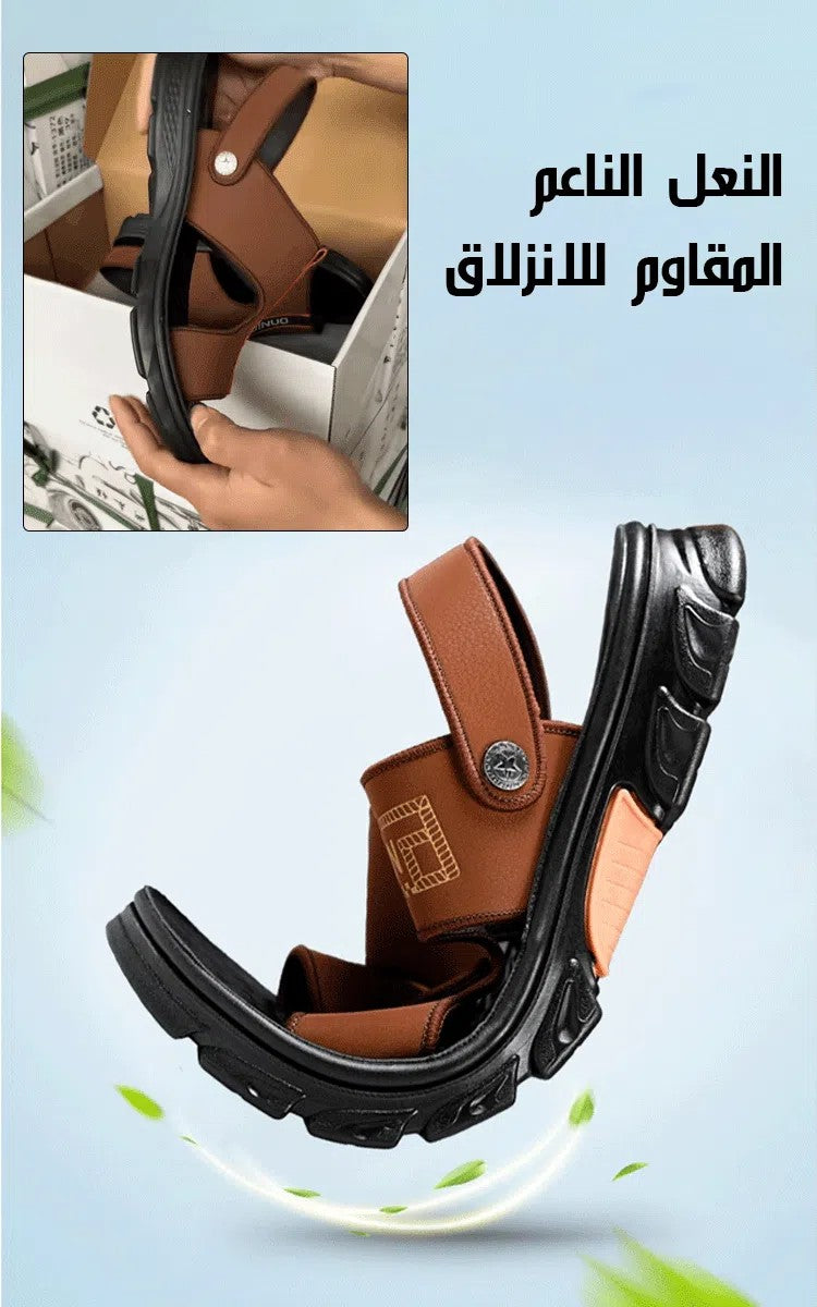 Men's sandals made of genuine leather, cow leather