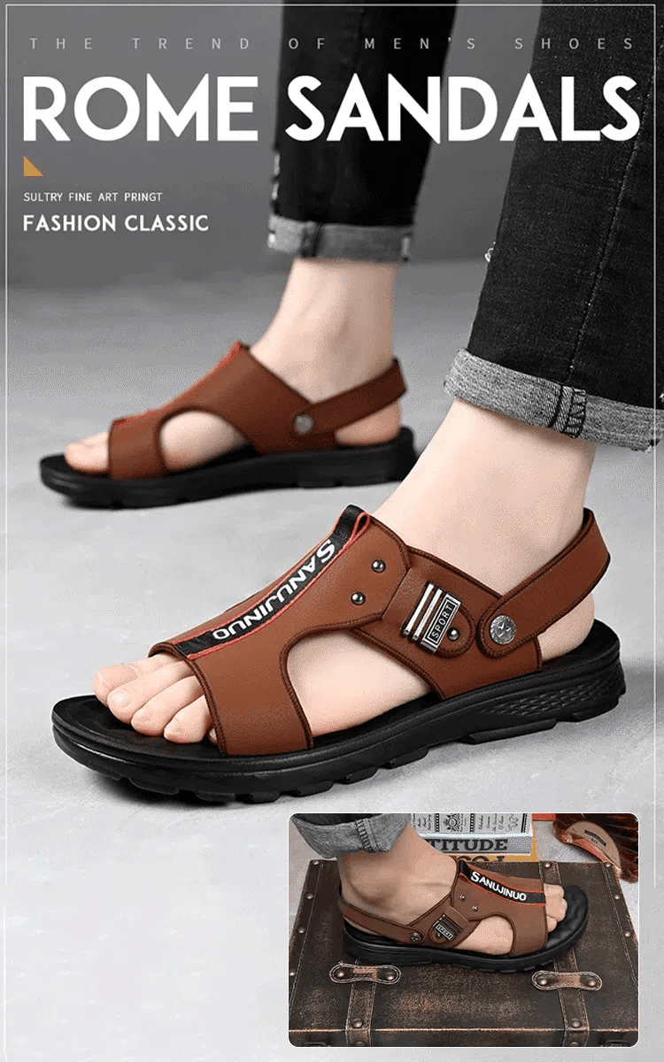 Men's sandals made of genuine leather, cow leather