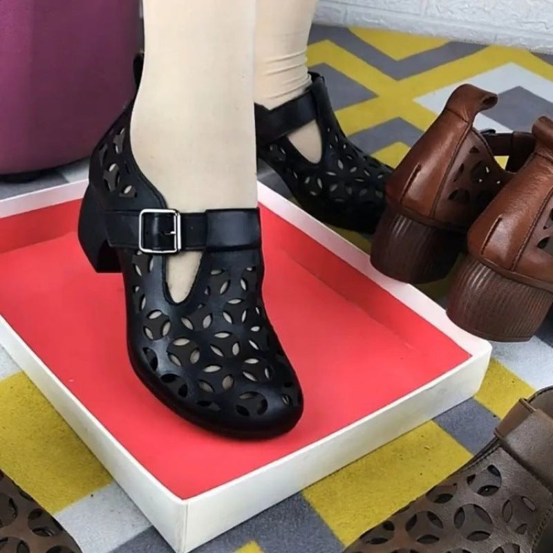 clz11-Hollow retro ethnic style casual shoes