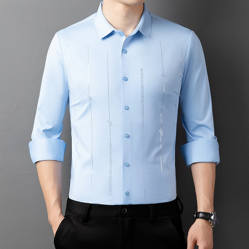 zd151-2025 autumn long-sleeved business casual thin printed shirt(HOT)