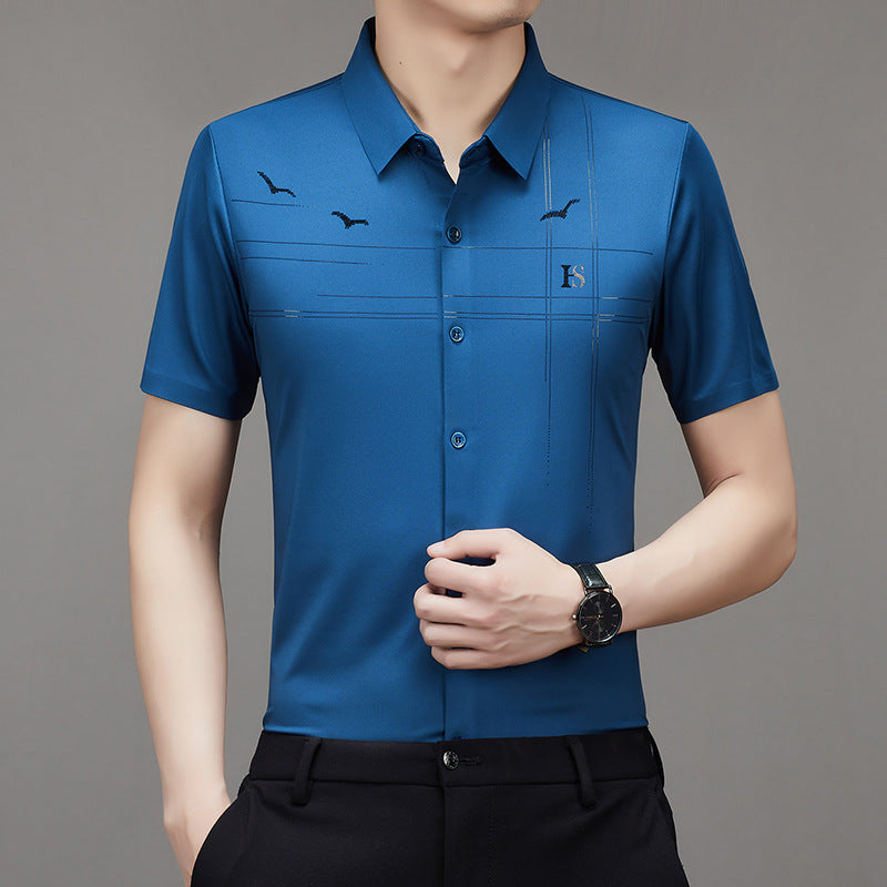 luu12-men's non-ironing light business shirt