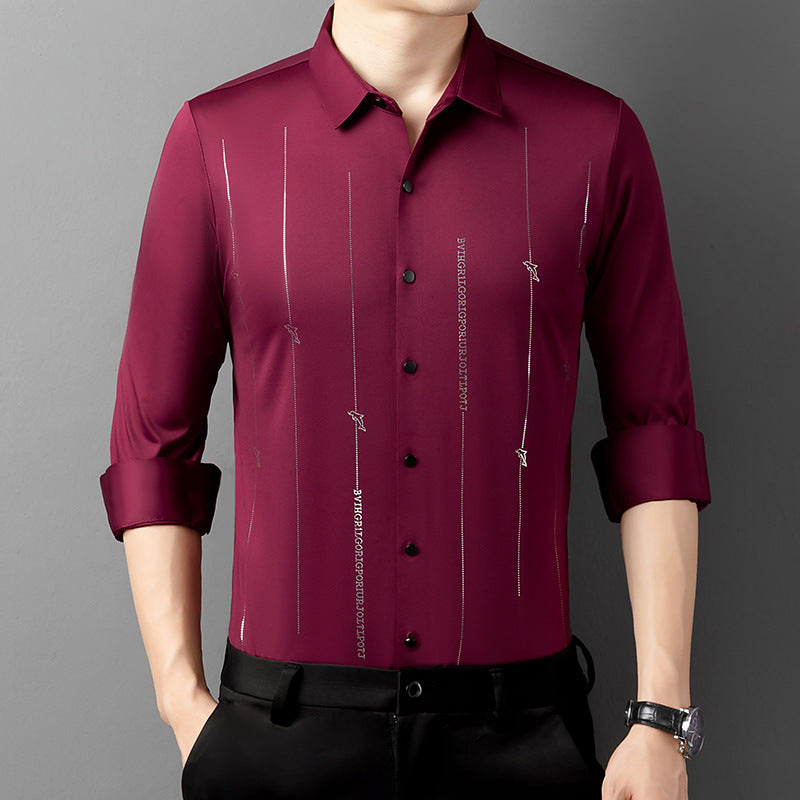 zd151-2025 autumn long-sleeved business casual thin printed shirt(HOT)
