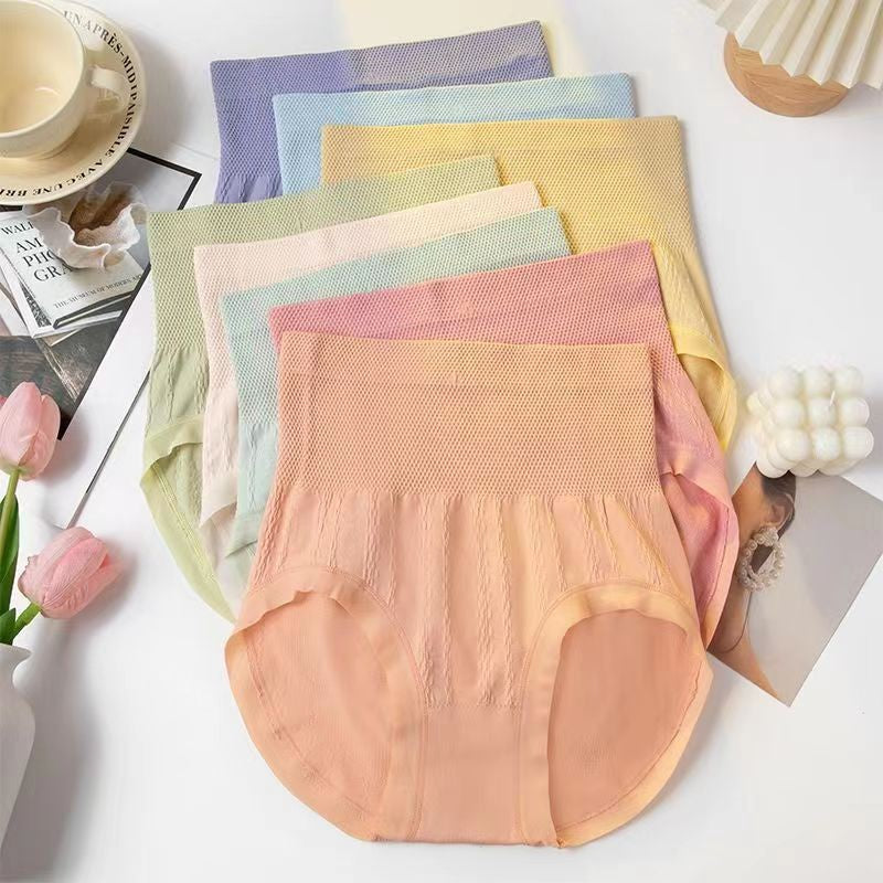 High-waisted tummy control antibacterial women's briefs 8-pack