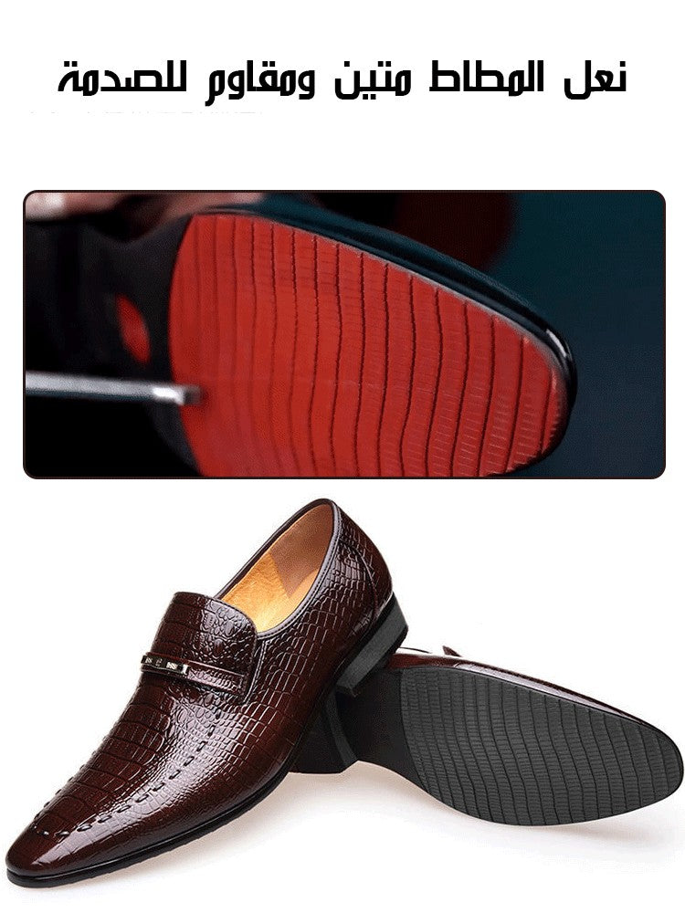 qh88-Imitation crocodile pattern men's leather shoes