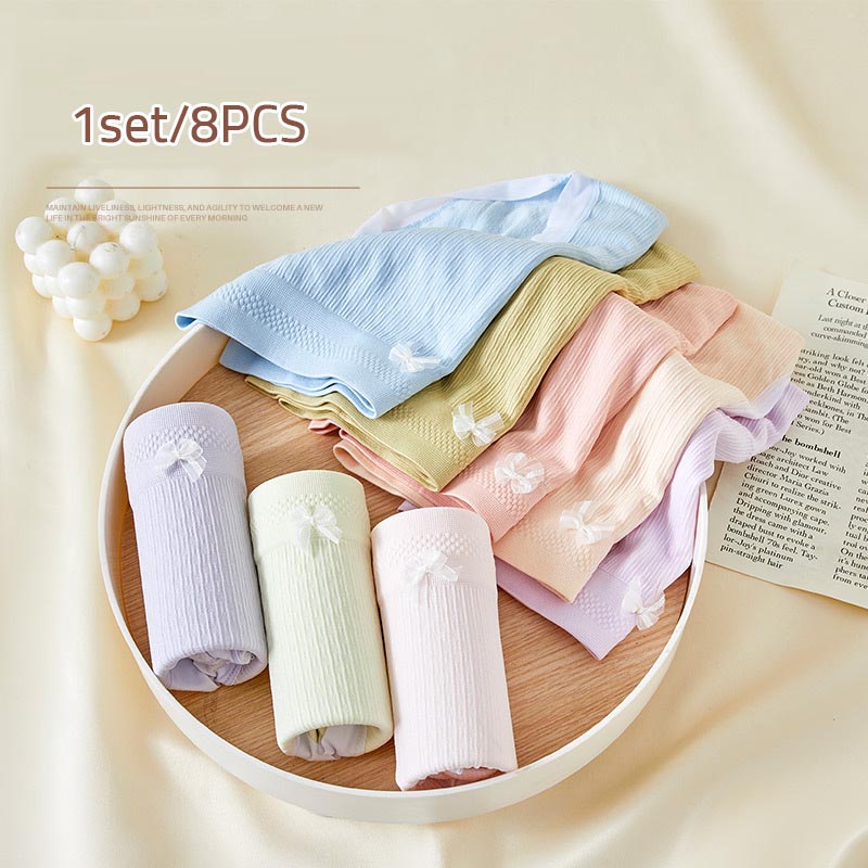8-pack Morandi color breathable mid-high waist women's panties