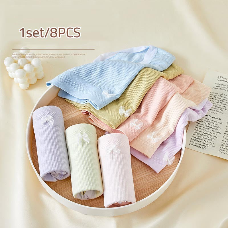 8-pack Morandi color breathable mid-high waist women's panties