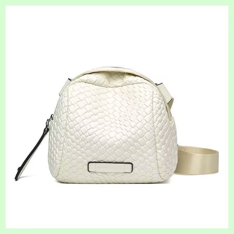 ae411-Versatile light luxury women's one-shoulder diagonal casual simple black small bag shell bag