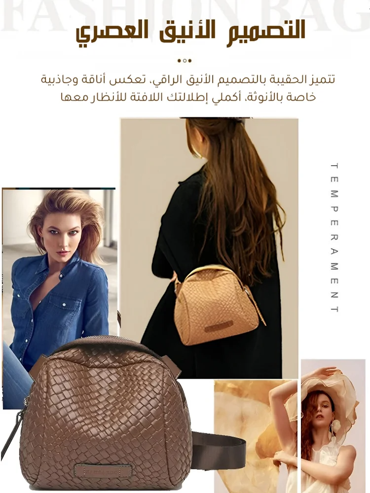 ae411-Versatile light luxury women's one-shoulder diagonal casual simple black small bag shell bag