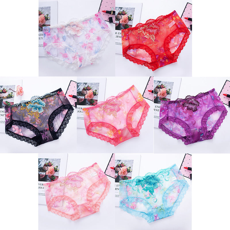 Sexy seamless lace embroidered women's underwear