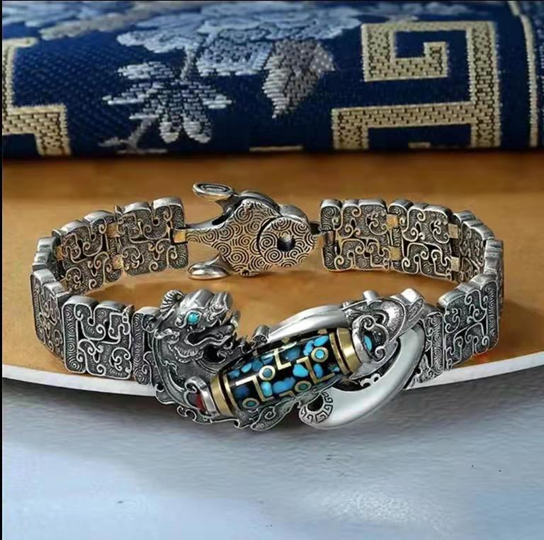 ting26-Rotatable Vintage Men's Bracelet