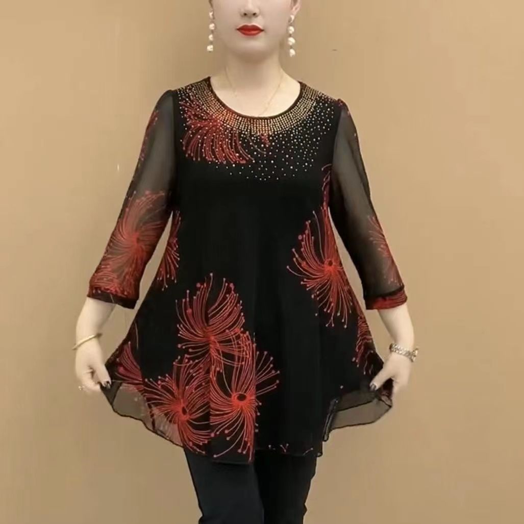 zp358-Fashionable mesh women's tops