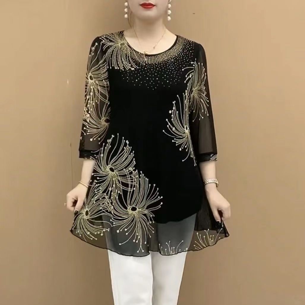 zp358-Fashionable mesh women's tops