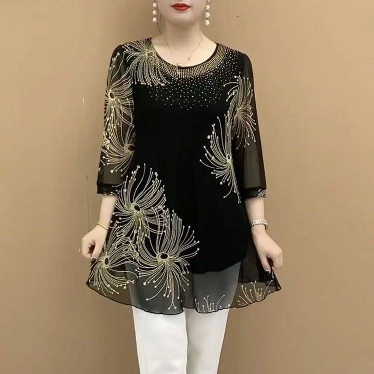 zp358-Fashionable mesh women's tops