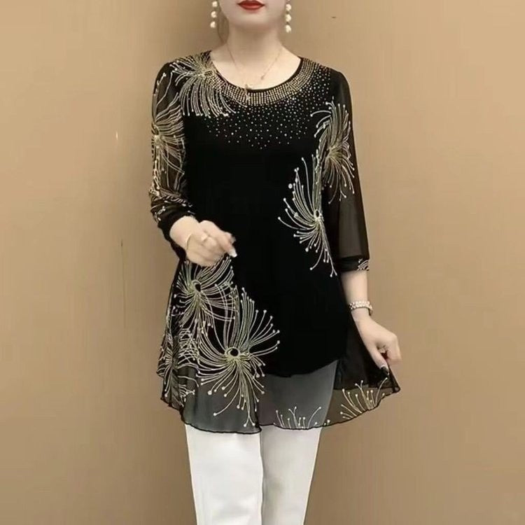 zp358-Fashionable mesh women's tops