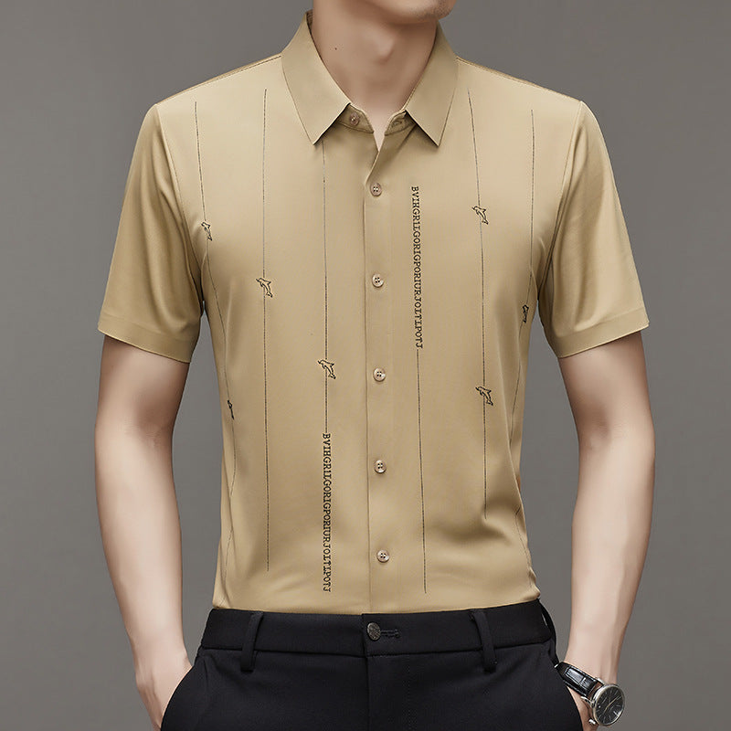 Summer men's non-marking wrinkle-free ironing shirt