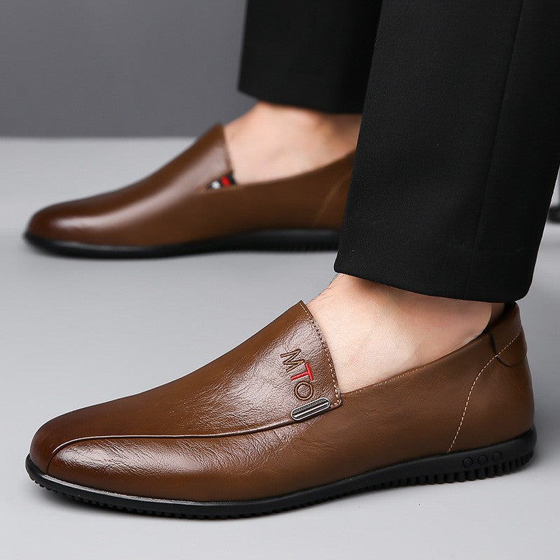 Men's breathable casual leather shoes