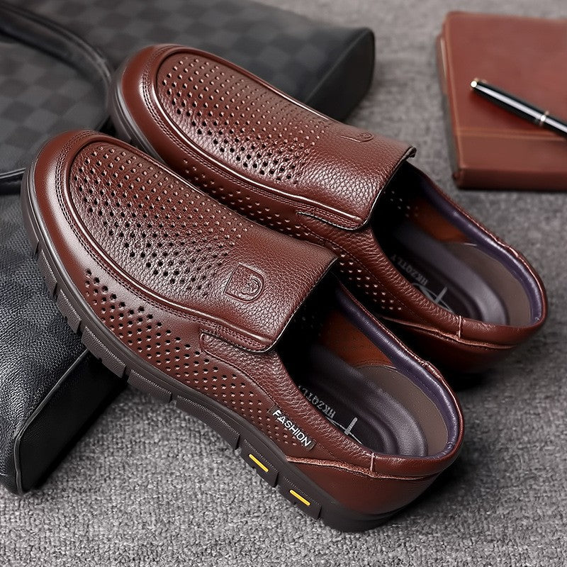 Men's summer hollow business casual leather sandals