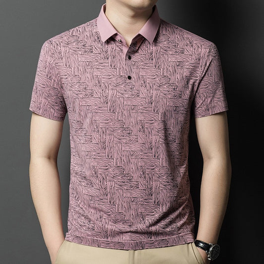 Men's summer thin mulberry silk short-sleeved T-shirt