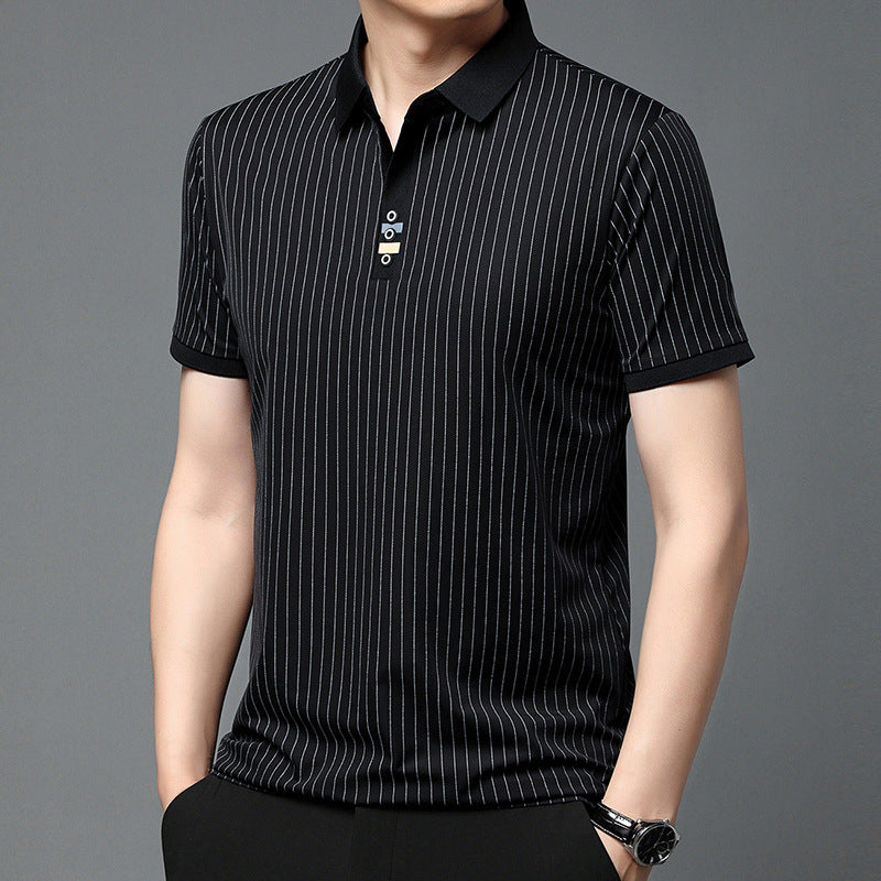 zqh208-Summer Striped Casual POLO Shirt