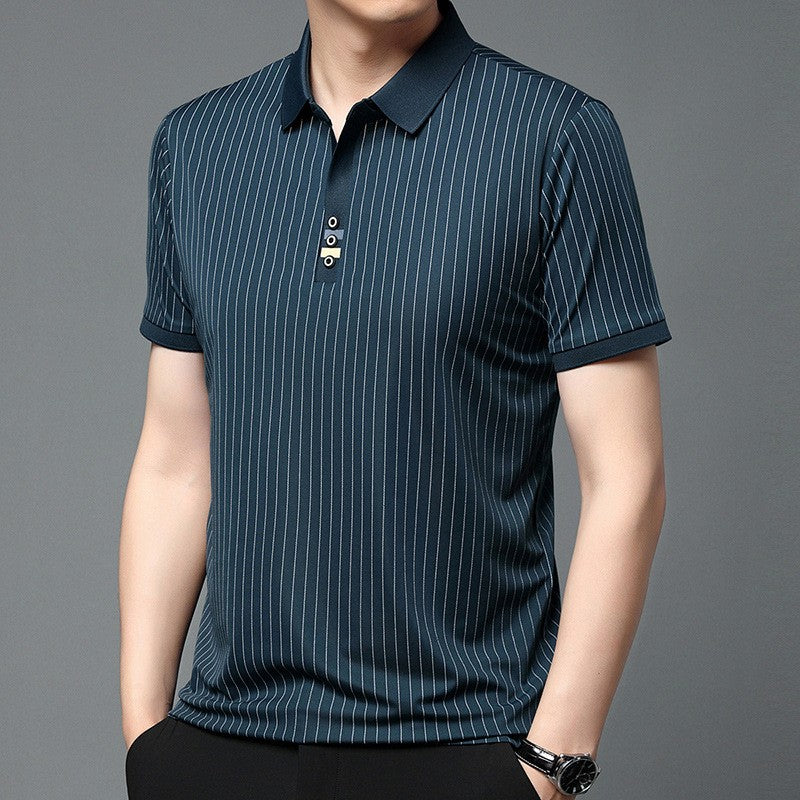 zqh208-Summer Striped Casual POLO Shirt