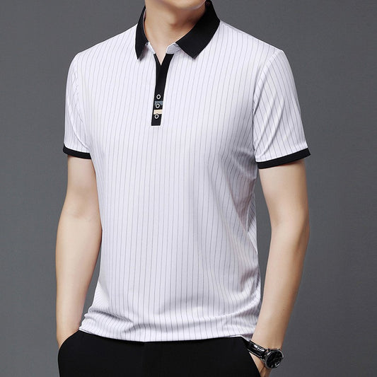 zqh208-Summer Striped Casual POLO Shirt