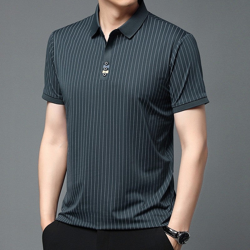 zqh208-Summer Striped Casual POLO Shirt