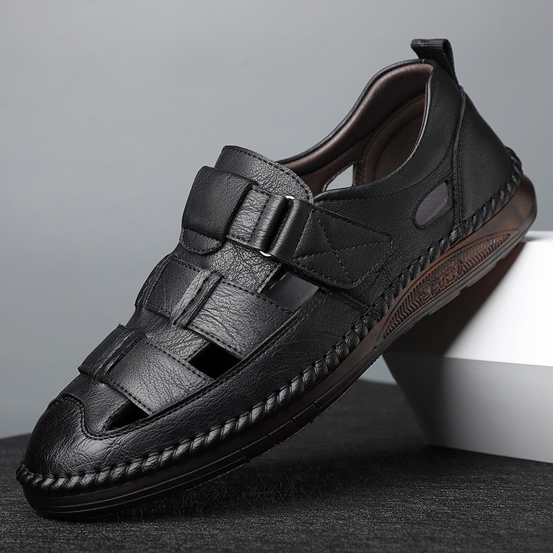 Genuine leather breathable hollow men's leather shoes(you107)