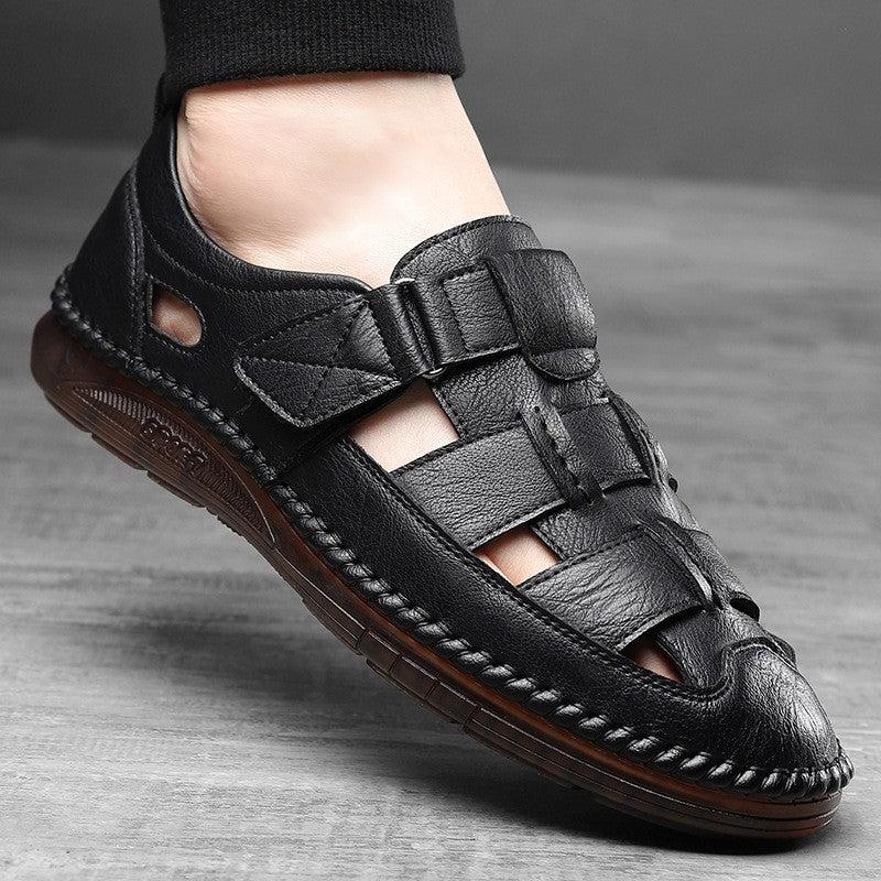 Genuine leather breathable hollow men's leather shoes(you107)