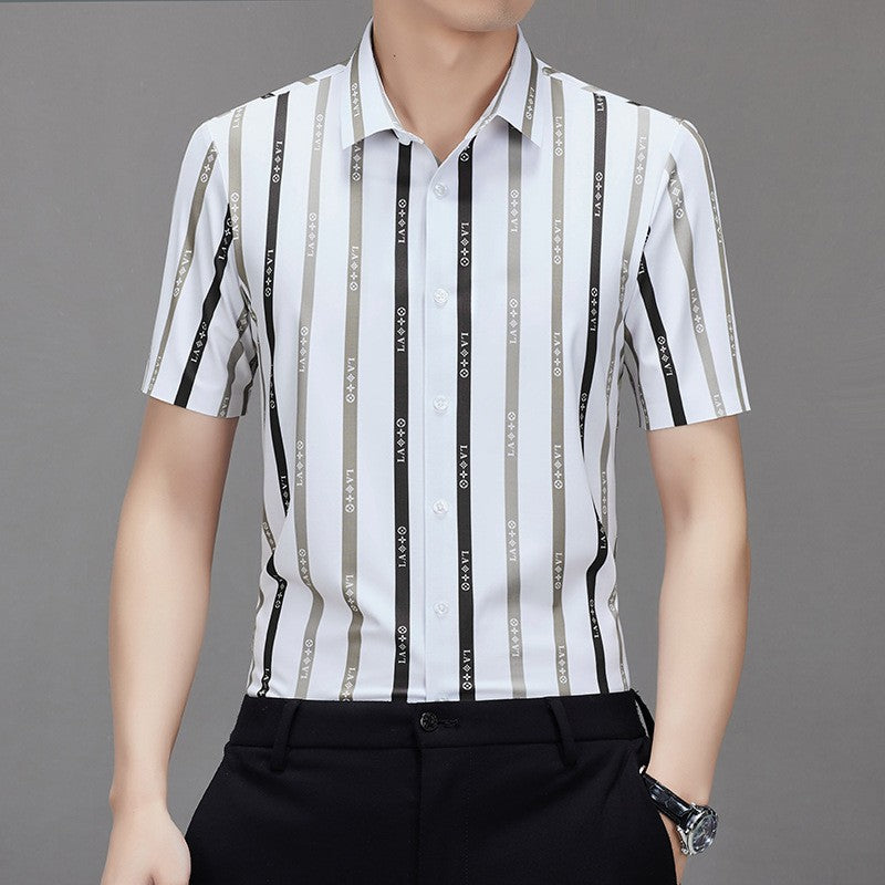 Summer Men's Fashion Business Casual Short Sleeve Shirt