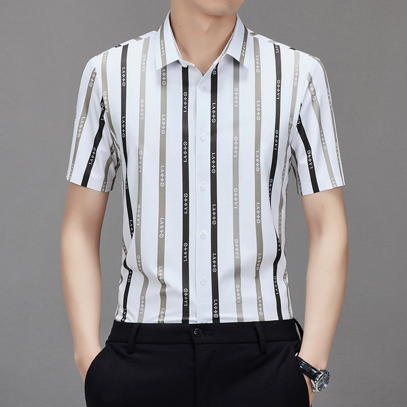 Summer Men's Fashion Business Casual Short Sleeve Shirt