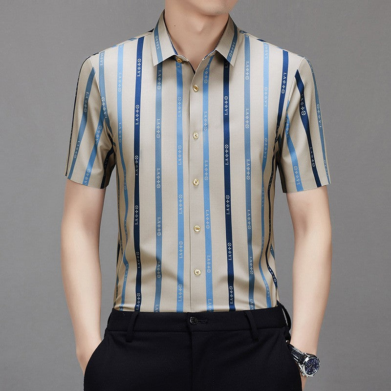 Summer Men's Fashion Business Casual Short Sleeve Shirt