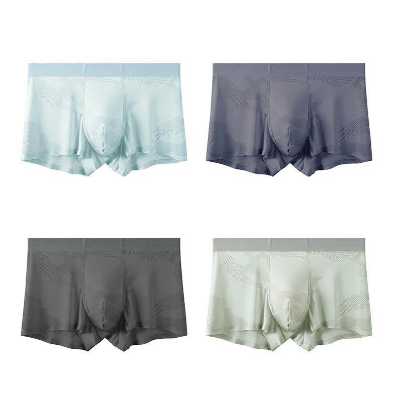 Men's Ice Silk Thin Mid-Rise Boxer Briefs