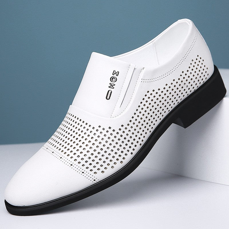 Summer hollow leather sandals for men