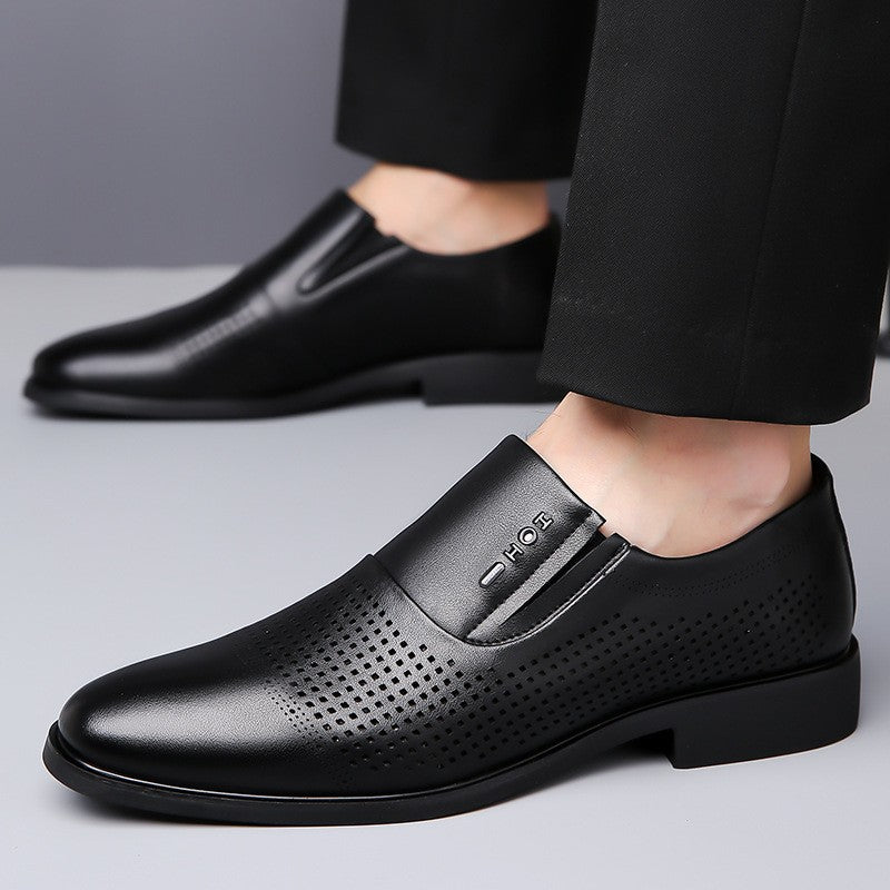 Summer hollow leather sandals for men
