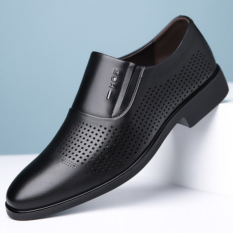 Summer hollow leather sandals for men