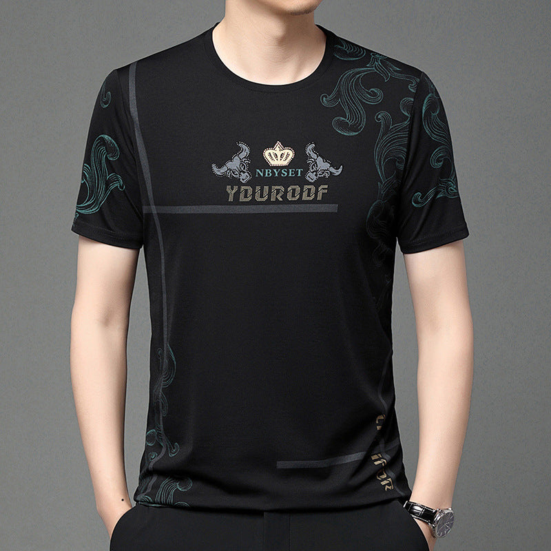 Men's Summer Casual Ice Silk Short Sleeve T-Shirt