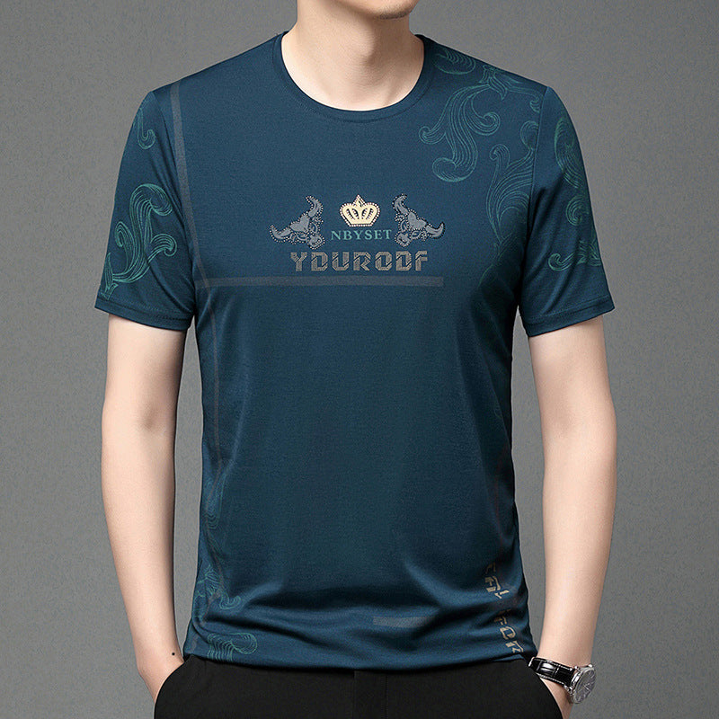 Men's Summer Casual Ice Silk Short Sleeve T-Shirt