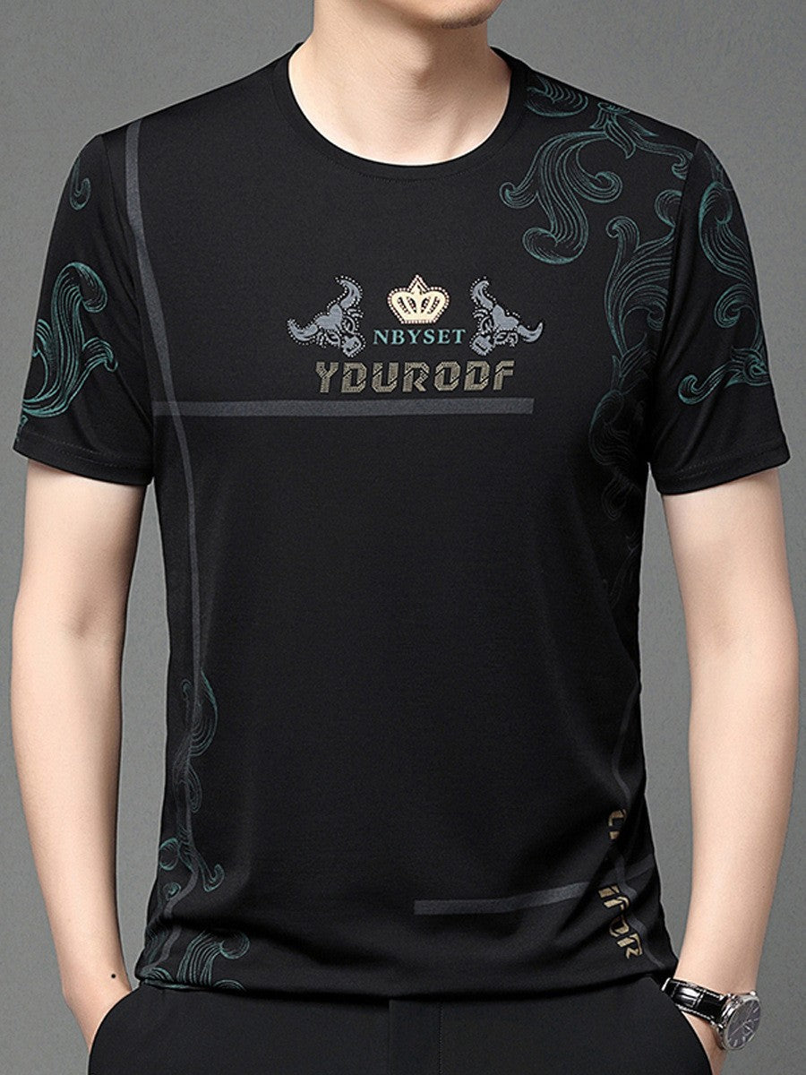 Men's Summer Casual Ice Silk Short Sleeve T-Shirt