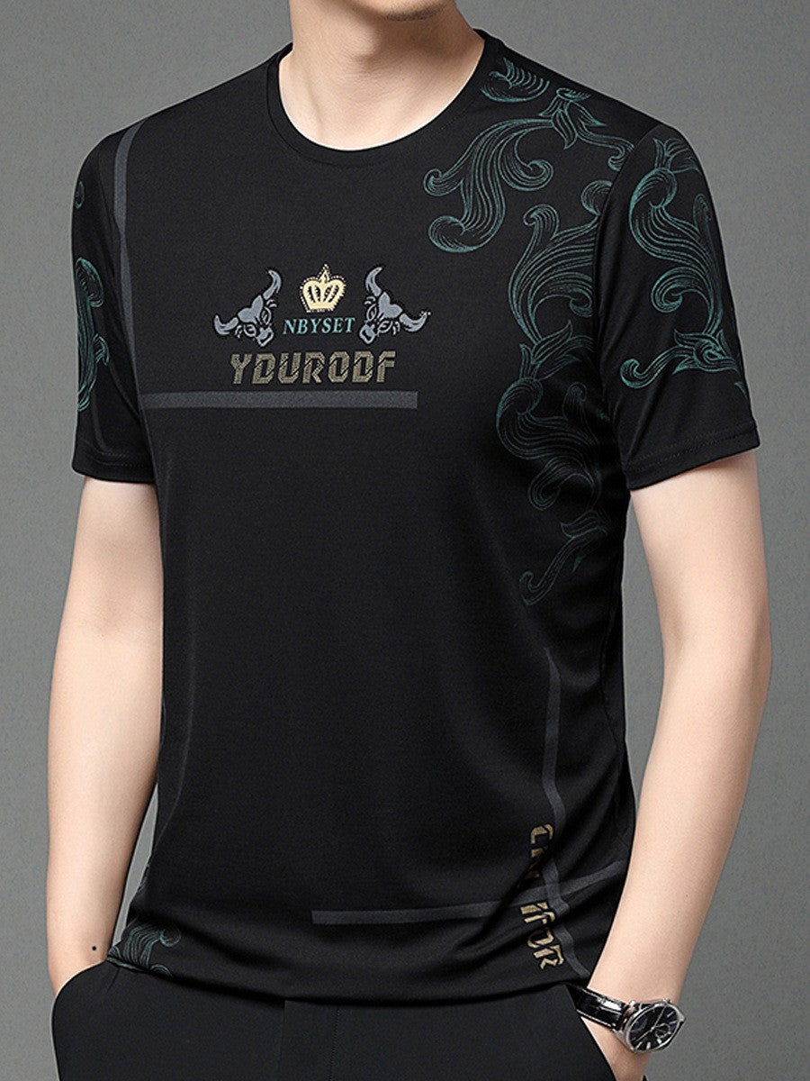 Men's Summer Casual Ice Silk Short Sleeve T-Shirt