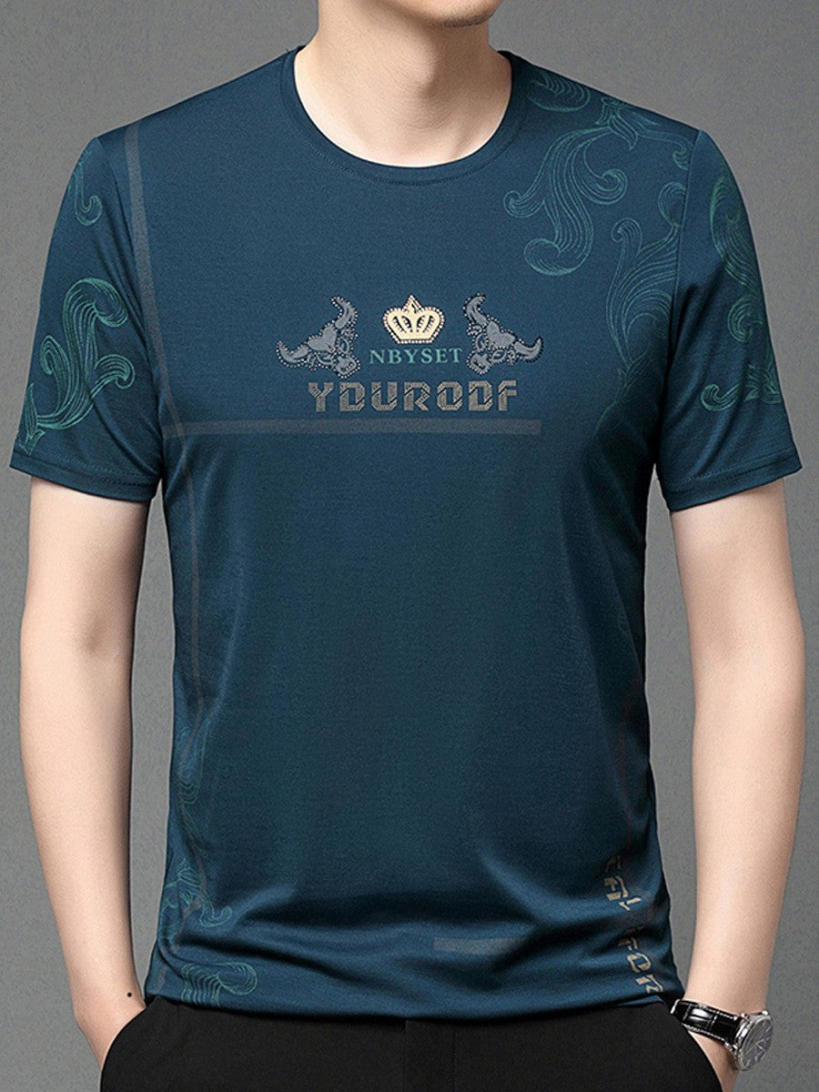 Men's Summer Casual Ice Silk Short Sleeve T-Shirt
