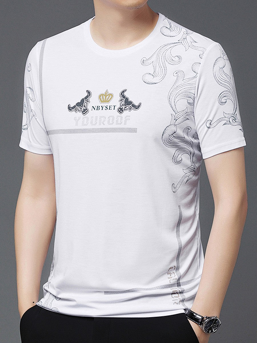 Men's Summer Casual Ice Silk Short Sleeve T-Shirt