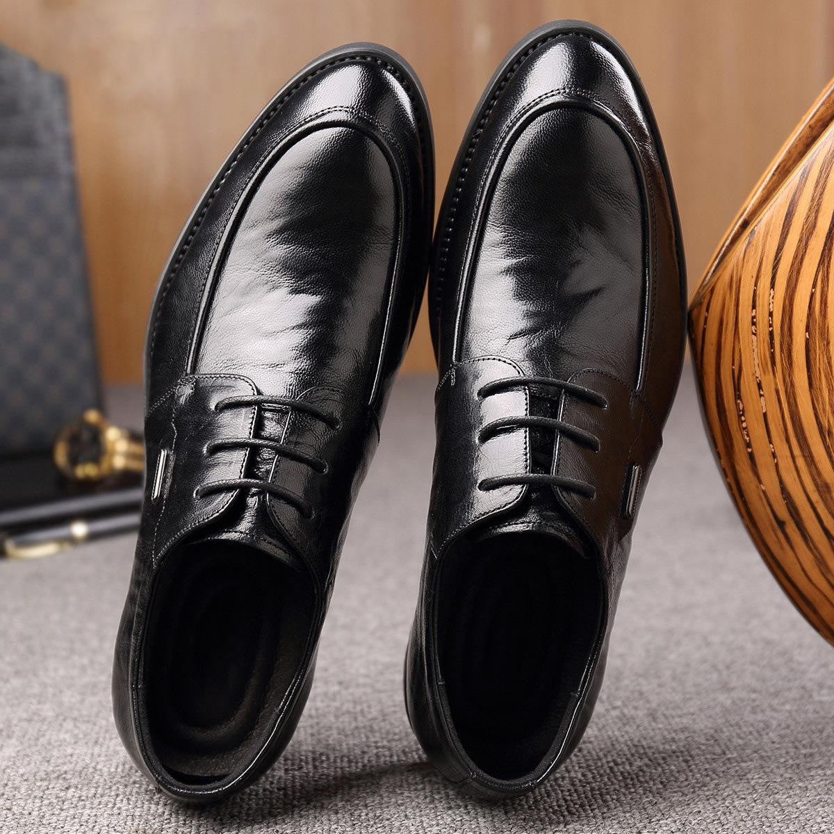 get14-Men's formal casual business leather shoes