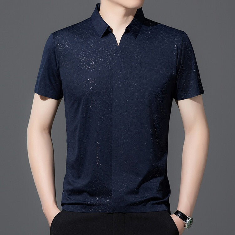Men's Gypsophila Sequined Ice Silk Thin Shirt